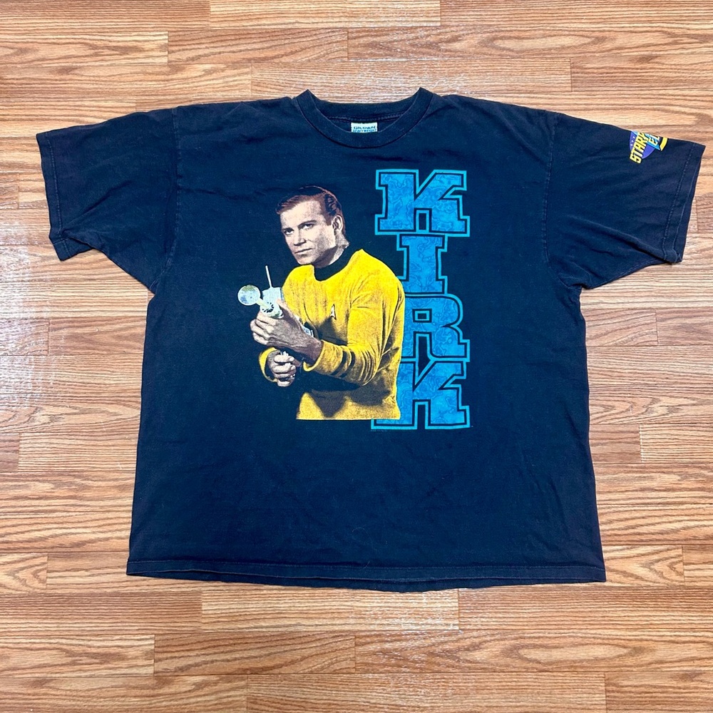 Star Trek Starfleet Elite Captain Kirk XXL 90s VTG Y2K Rare Tee 1996 Shirt Grail